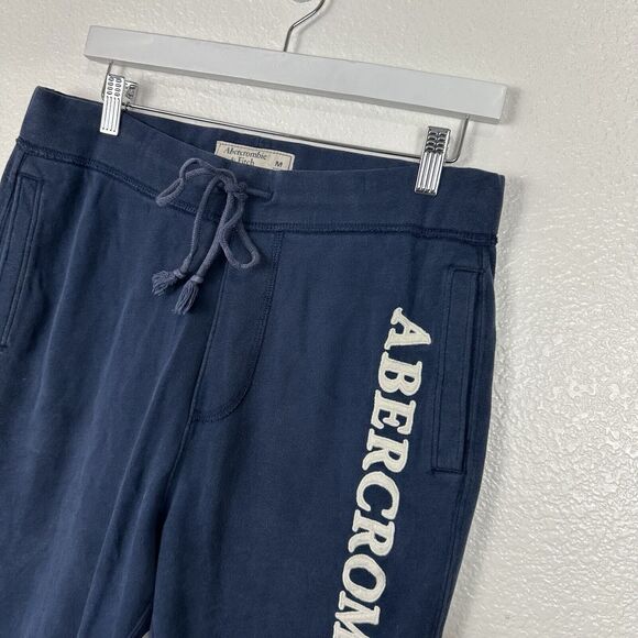 Vintage Y2K Abercrombie Fitch Sweatpants Women Small Navy Blue Logo Jogger - Picture 5 of 10